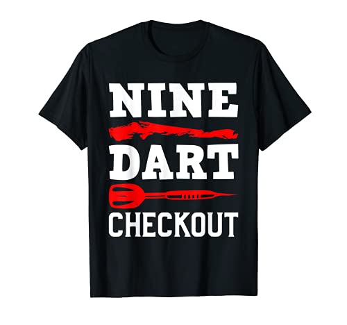 Hombre Nueve Dardos Checkout Lanzamiento Camiseta