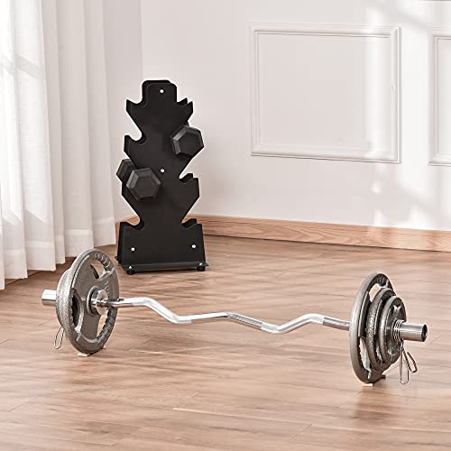 HOMCOM Juego de 6 Discos de Pesas de Acero 2,5-10 kg con Peso Total de 35 kg Discos Olímpicos con Orificio Central de Ø54 mm para Entrenamiento en Casa Gimnasio Plata