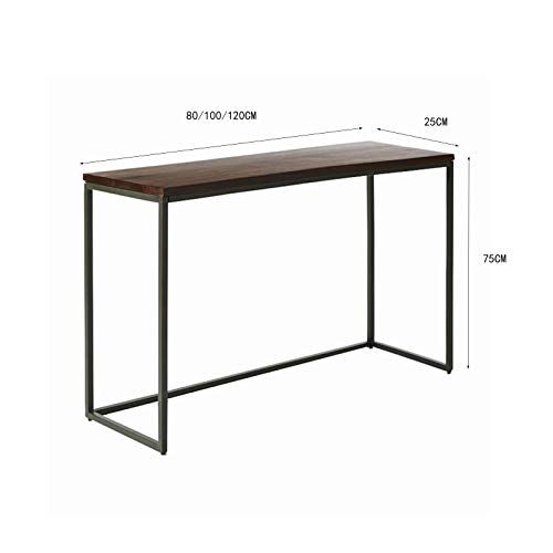 Home-table Mesa De Centro De Estilo Industrial Retro, Tienda De La Tienda Tablas Laterales De 80/100 / 120cm Tablas De Consola para Pasillo Mesas De Comedor Multifunción(Size:80 * 25 * 75CM)