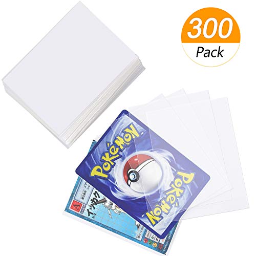Homgaty - 300 fundas para cartas estándar, protectores transparentes para baraja de Pokémon, intercambiar cartas, magia, MTG, The Gathering, juegos de mesa, Yu-Gi-Oh, Dropmix (transparente)