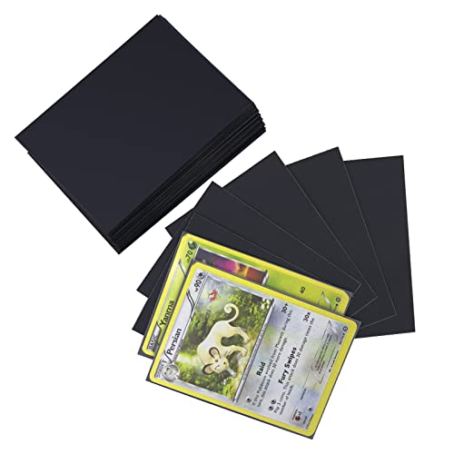Homgaty - 300 fundas para cartas estándar, protectores transparentes para baraja de Pokémon, magia, MTG, The Gathering, juegos de mesa, Yu-Gi-Oh (negro)