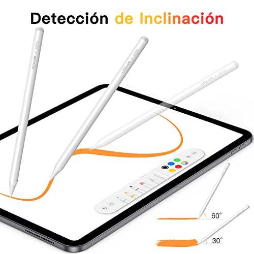 Hommie Lápiz iPad para 2018-2021, Pencil iPad con Rechazo Palma, Detección de Inclinación, Lapiz para iPad Sin Demora, lápiz para iPad 6-9th Gen,iPad Mini 5/6 Gen,iPad Air 3/4 Gen,iPad Pro11''/12.9''