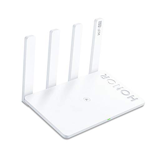 HONOR Router 3 Wi-Fi 6 Enrutador Inalámbrico de Doble Banda, Velocidad de Wi-Fi máximo 3000 Mbps (5GHz + 2.4 GHz) Enrutador Mejorado WiFi, Punto de Acceso 3 LAN ＋ 1 WAN, Blanco