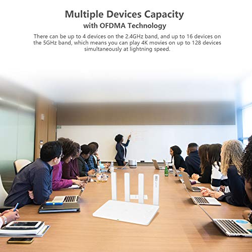 HONOR Router 3 Wi-Fi 6 Enrutador Inalámbrico de Doble Banda, Velocidad de Wi-Fi máximo 3000 Mbps (5GHz + 2.4 GHz) Enrutador Mejorado WiFi, Punto de Acceso 3 LAN ＋ 1 WAN, Blanco