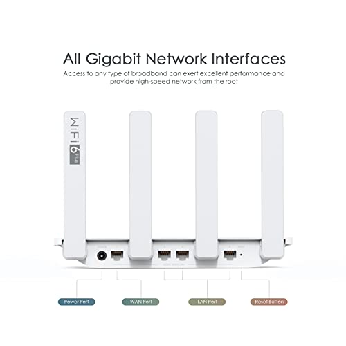 HONOR Router 3 WiFi 6 Enrutador Inalámbrico de Doble Banda, CPU de Doble Núcleo de 1,2 GHz, Velocidad de Red de hasta 2976 Mbps, Equipado con 4 Antenas, Baja Latencia y Bajo Consumo de Energía