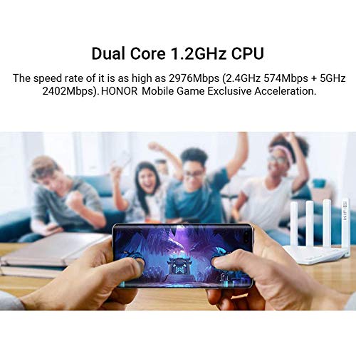 HONOR Router 3 Wifi 6 Router 1000Mbit / s Dual Core 2976Mbps Wifi Router Dualband Gigabit 2.4GHz / 5GHz Enrutador Mejorado Wifi Blanco