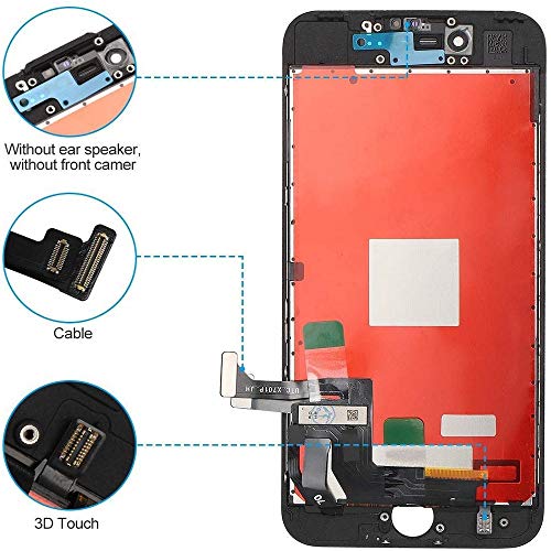 Hoonyer Pantalla para iPhone 8 Pantalla táctil LCD Kit de Pantalla de Repuesto Ensamblaje de Marco Digitalizador Herramienta de reemplazo de conversión Completa(4.7",Negro)