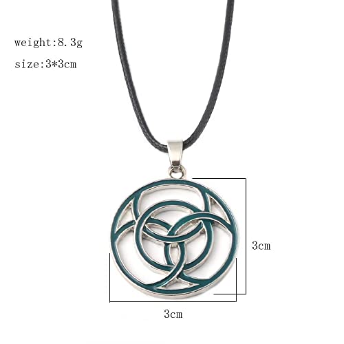 Horizon Zero Dawn Llavero redondo Círculos verdes Logo Colgante Llavero Collar de cuerda de cuero, Collar, Talla única