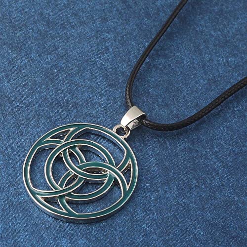 Horizon Zero Dawn Llavero redondo Círculos verdes Logo Colgante Llavero Collar de cuerda de cuero, Collar, Talla única
