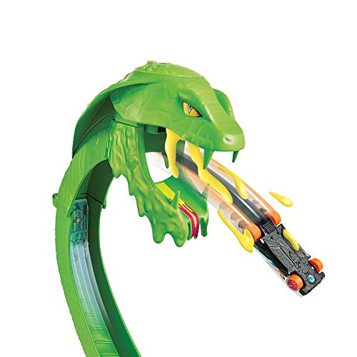 Hot Wheels Ataque de la cobra tóxica con slime, pista para coches de juguete con 1 vehículo die-cast (Mattel GTT93)