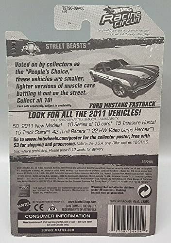 Hot Wheels Premium – Ford Mustang Fastback – Street Beasts 9/10 – T9796 – Racing Circuit – Long Card 2011