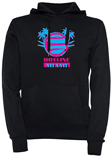Hotline Miami Vice Hombre Unisexo Hombre Mujer Sudadera con Capucha Jersey Pullover Negro Tamaño XXL Men's Women's Hoodie Black T-Shirt XX-Large Size XXL