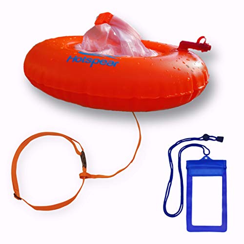 Hotspear Boya De Natación para Aguas Abiertas con Bolsa Estanca Forma Donut, con Dos Cámaras de Aire Acceso ininterrumpido Swimming Dry Bag Buoy