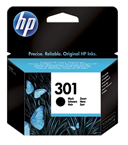 HP 301 CH561EE, Negro, Cartucho de Tinta Original, Compatible con impresoras de inyección de tinta HP DeskJet 1050, 2540, 3050; OfficeJet 2620, 4630; ENVY 4500, 5530
