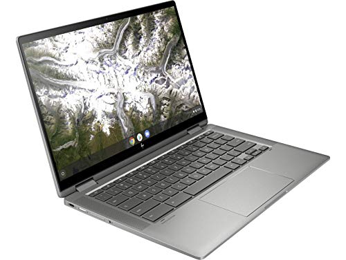 HP Chromebook x360 14c-ca0001ns - Ordenador portátil de 14" FullHD Convertible multitáctil (Intel Core i5-10210U, 8GB RAM, 128GB eMMC, gráficos Intel UHD, Chrome OS) plata - Teclado QWERTY Español
