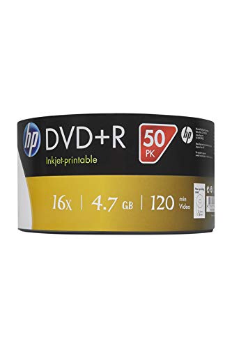 Hp - DVD+r 16x FF Inkjet Printable Bobina 50 uds