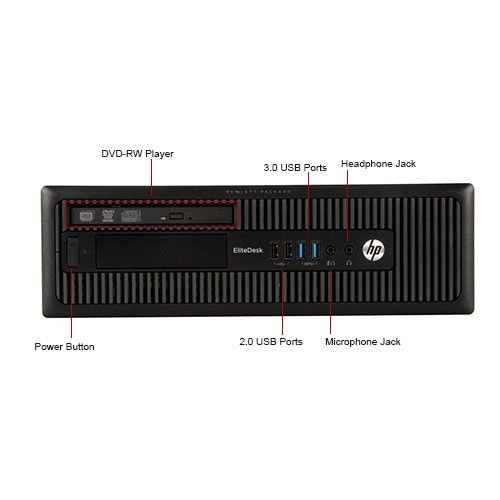 HP EliteDesk 800 G1 SFF Quad Core i5-4570 3.20GHz 8GB 128GB-SSD DVDRW WiFi Windows 10 Professional Desktop PC Computer (Reacondicionado)