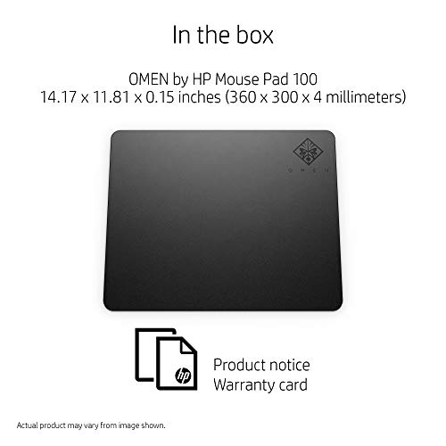 HP OMEN 100 - Alfombrilla para ratón (Negra, 360 mm x 300 mm x 4 mm)