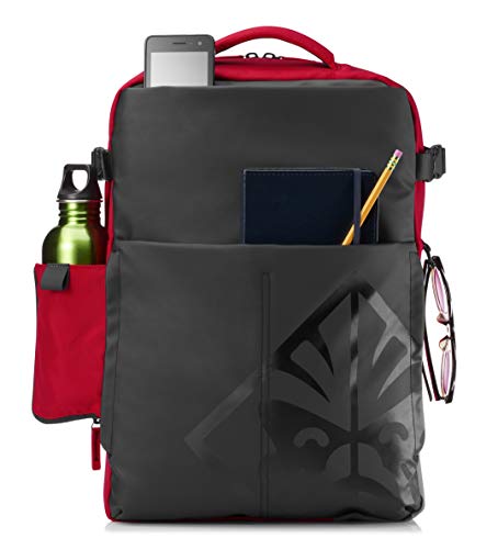 HP OMEN 4YJ80AA - Mochila gaming para portátil hasta 17,3" (Paneles acolchados, tejido de alta resistencia, bolsillos ocultos), color negro y rojo