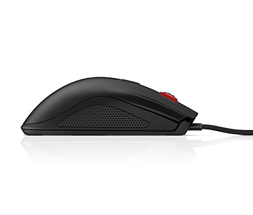 HP Omen 600 - Ratón con cable gaming 12000 ppp, negro y rojo