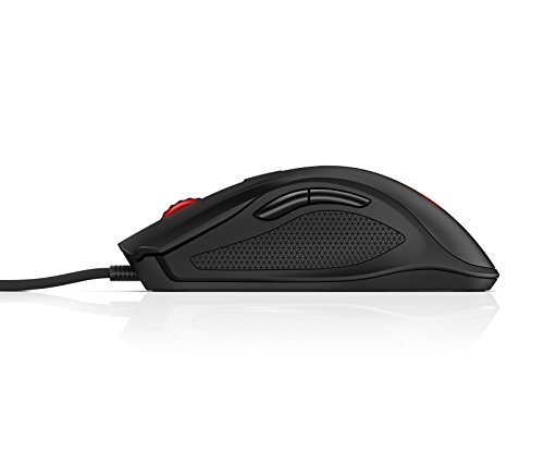HP Omen 600 - Ratón con cable gaming 12000 ppp, negro y rojo