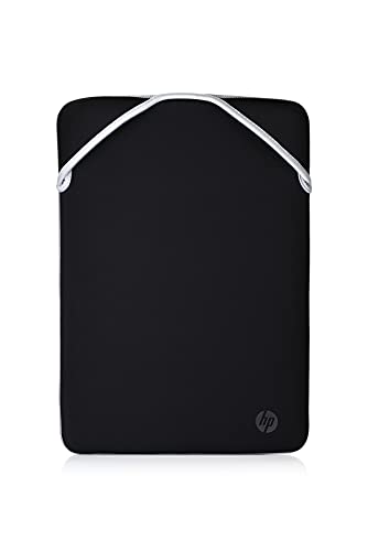 HP - PC Funda Reversible para portátil de hasta 14 Pulgadas, diseño Reversible, Color Negro y Plateado