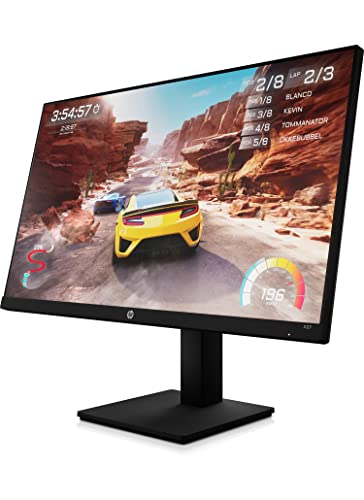 HP X27 - Monitor Gaming de 27” Full HD (1920 x 1080 a 165Hz, IPS, 1ms, HDMI, AMD Freesync Premium, OMEN Gaming Hub, Eye Ease, Antirreflejo, Altura e Inclinación Ajustables) Negro