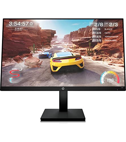 HP X27 - Monitor Gaming de 27” Full HD (1920 x 1080 a 165Hz, IPS, 1ms, HDMI, AMD Freesync Premium, OMEN Gaming Hub, Eye Ease, Antirreflejo, Altura e Inclinación Ajustables) Negro