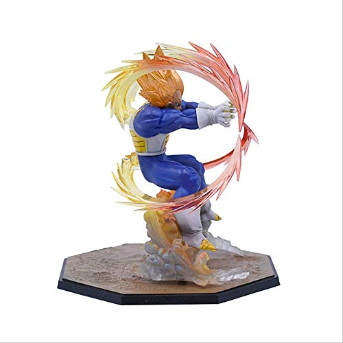 HQYCJYOE Personajes de Anime Modelo Dragon Ball Z Super Saiyan Vegeta Battle State Final Flash Figura de acción PVC Estatuilla Colección Muñeca 15Cm