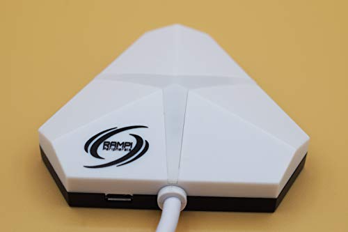 HUB USB 3.0 con Led Azul Gaming. USB múltiple con Varios Puertos para PC, PS4, PS5, Xbox, portátil (Blanco Azul)