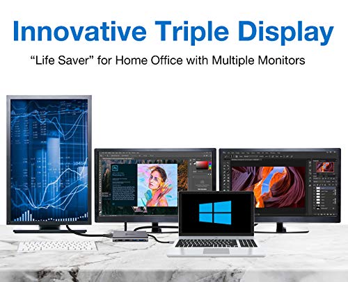 Hub USB C, UtechSmart 11 en 1 Docking Station Adaptador USB tipo C de Triple Pantalla con 2 4K HDMI, VGA, 100W PD, Lector de Tarjetas SD TF, 4 puertos USB Compatible con MacBook, Dispositivos USB C