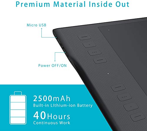 HUION INSPIROY Q11K Tableta Gráfica 11 Pulgadas Tableta Gráfica de Dibujo Inalámbrico Digital Para Lápiz 8192 Niveles De Sensibilidad 8 Teclas De Acceso Directo