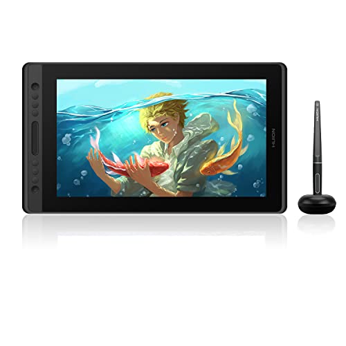 HUION Kamvas Pro 16 tableta grafica para dibujar con pantalla 15,6 pulgadas tableta grafica con pantalla,antideslumbrante de Monitor de gráficos adecuado para educación a distancia y oficina en línea
