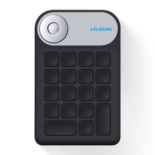 Huion MINI KeyDial KD100 Control remoto inalámbrico,teclado de acceso directo con controlador de marcación+18 teclas personalizadas,teclado portátil para dibujar tableta,PC,computadora portátil,Mac