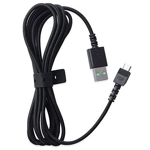 HUIYUN Nuevo cable micro USB cable de datos de línea/cable de carga de repuesto para Razer Mamba Wireless Mouse/Razer Mamba HyperFlux Mouse/Firefly HyperFlux Mouse Mat Bundle