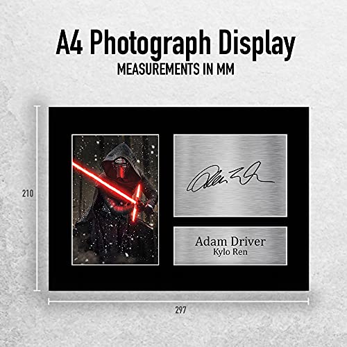 HWC Trading Adam Driver A4 Sin Marco Regalo De Visualización De Fotos De Impresión De Imagen Impresa Autógrafo Firmado por Star Wars Kylo REN Los Aficionados Al Cine