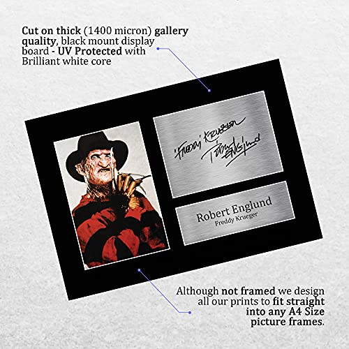 HWC Trading Freddy Krueger A4 Sin Marco Regalo De Visualización De Fotos De Impresión De Imagen Impresa Autógrafo Firmado por Robert Englund Los Aficionados Al Cine