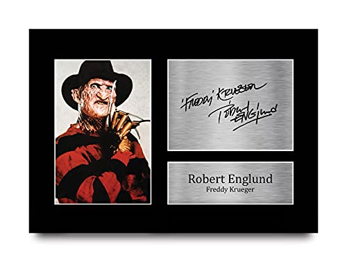 HWC Trading Freddy Krueger A4 Sin Marco Regalo De Visualización De Fotos De Impresión De Imagen Impresa Autógrafo Firmado por Robert Englund Los Aficionados Al Cine