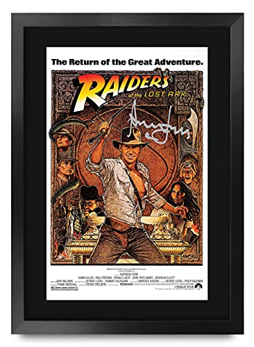 HWC Trading Indiana Jones Raiders of The Lost Ark A3 Enmarcado Regalo De Visualización De Fotos De Impresión De Imagen Impresa Autógrafo Firmado por Harrison Ford Los Aficionados Al Cine