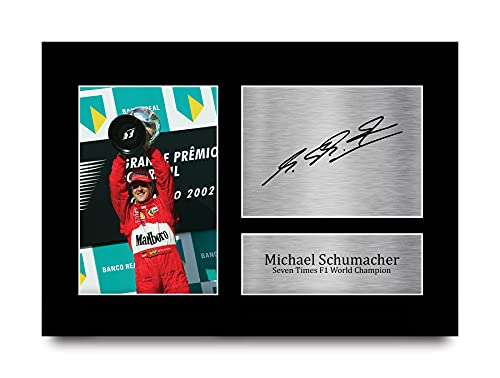 HWC Trading Michael Schumacher A4 Sin Marco Regalo De Visualización De Fotos De Impresión De Imagen Impresa Autógrafo Firmado por Fórmula F1 Uno Ventiladores