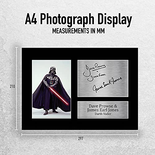 HWC Trading Star Wars Darth Vader A4 Sin Marco Regalo De Visualización De Fotos De Impresión De Imagen Impresa Autógrafo Firmado por Dave Prowse & James Earl Jones Los Aficionados Al Cine