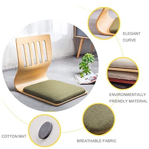 HYCy Silla de Suelo Japonesa sin Patas, Silla de meditación de Tatami de Madera, sillón con Ventana salediza, sofá Perezoso para Leer, Ver televisión
