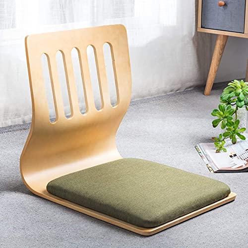 HYCy Silla de Suelo Japonesa sin Patas, Silla de meditación de Tatami de Madera, sillón con Ventana salediza, sofá Perezoso para Leer, Ver televisión