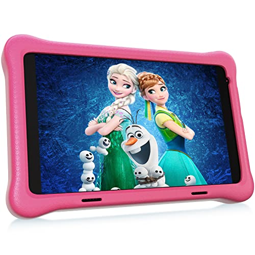 Hyjoy Tablet para Niños, 8 Pulgadas Android 10.0 Tablet Infantil, 2GB RAM 32GB ROM, Quad Core, FHD 1920x1200 IPS, KIDOZ Preinstalado, WiFi, Bluetooth, Cámara Dual Tablet PC Juegos Educativos (Pink)