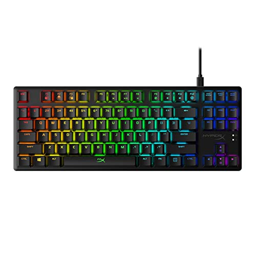 HyperX Alloy Origins Core - teclado mecánico para videojuegos sin zona numérica - Factor de forma compacto - HyperX Blue - retroiluminación LED RGB