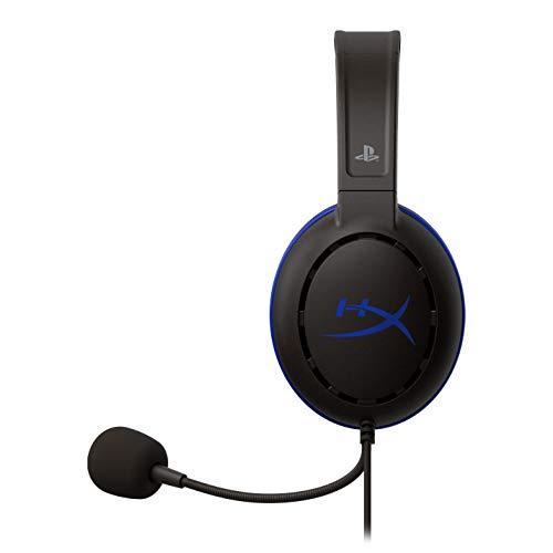 HyperX Cloud Chat Headset – Licencia oficial de PlayStation para PS4, PS4 Pro, PS5, Chat de voz clara, Controlador de 40mm, Micrófono con cancelación de ruido, Controles de audio en línea, Reversibles