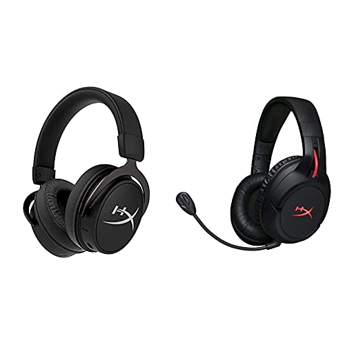 HyperX HX-HSCAM-GM Cloud Mix Cascos de Gaming con Cable y Bluetooth, Color Negro + HX-HSCF-BK Cloud Flight Cascos de Gaming inalámbricos compatibles con PC, PS4 y PS4 Pro, Negro