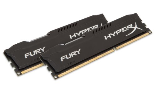 HyperX HX316C10FBK2 / 8 Fury, negro, RAM, DDR3, 8GB (kit 2x 4 GB), 1600MHz, CL10, UDIMM de 240 pines