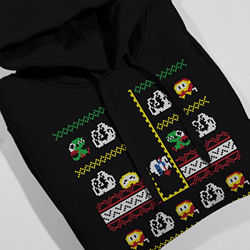 I Dig Christmas Dig Dug Knit Pattern Men's Hooded Sweatshirt