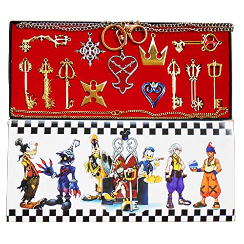 I3C Kingdom Hearts - Conjunto de llavero y collar con colgante de arsenal Color de plata (13unidades)